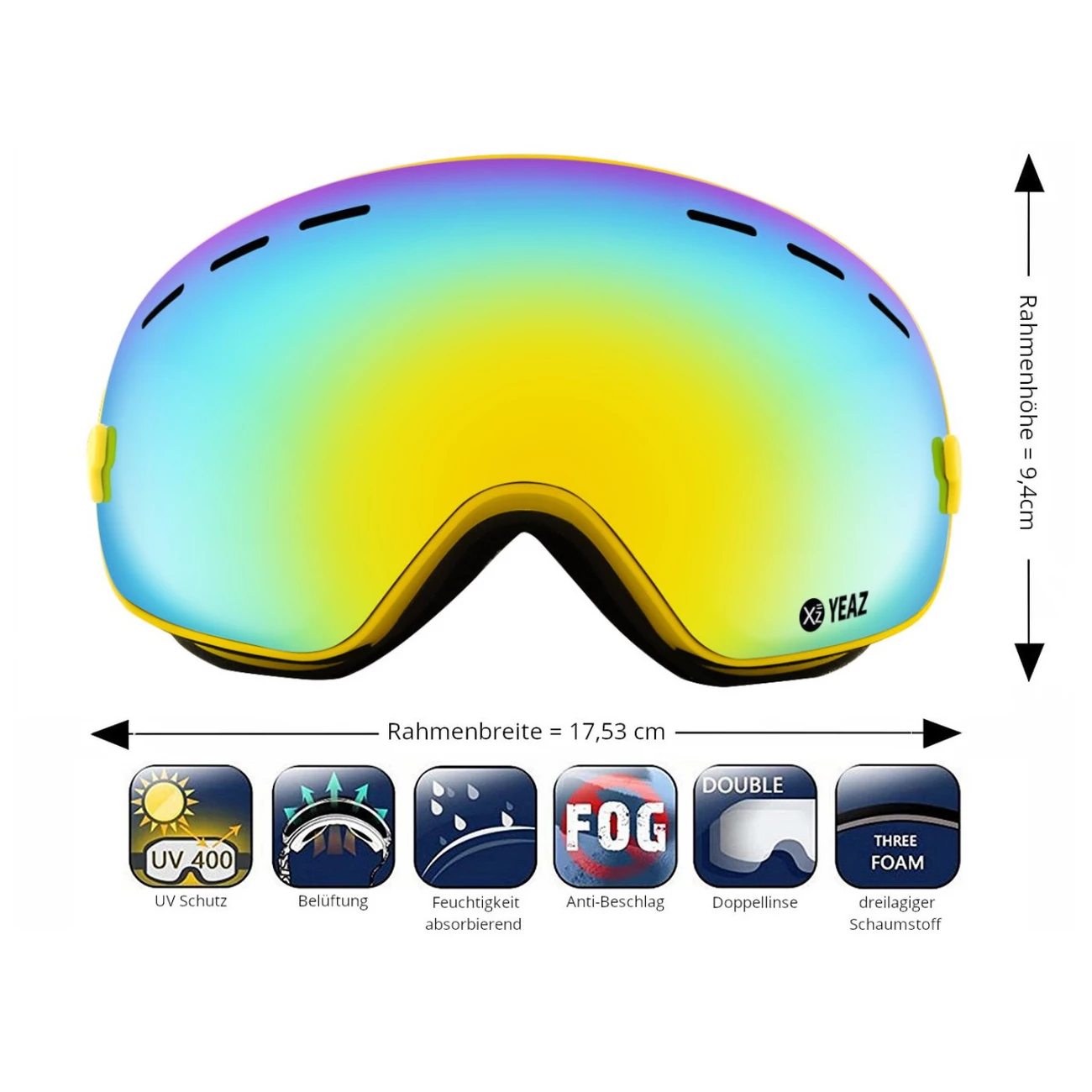 Acheter 🧨 Ski Yeaz Xtrm-summit Masque De Ski / Snowboard Avec Monture Jaune 😉 6 Acheter 🧨 Ski Yeaz Xtrm-summit Masque De Ski / Snowboard Avec Monture Jaune 😉 – Image 4