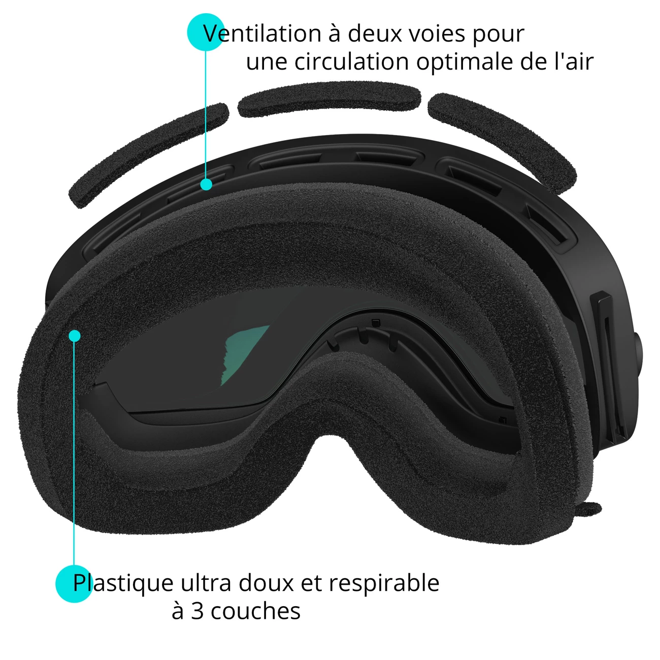 Nouveau 🔔 Sports Dhivers Yeaz Xtrm-summit Masque De Ski / Snowboard Sans Monture Noir ✨ 8 Nouveau 🔔 Sports Dhivers Yeaz Xtrm-summit Masque De Ski / Snowboard Sans Monture Noir ✨ – Image 6